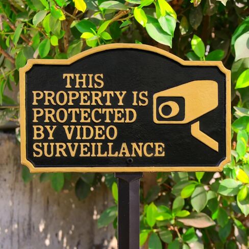 SmartSign 5.75 × 9.5 بوصة "هذه الخاصية محمية من خلال مراقبة الفيديو" لوحة بيانات GardenBoss مع حصة في العشب 18 بوصة ، 375 ملاب الألمنيوم الصدأ ، الأسود والذهبي ، مجموعة من 1 ، مصنوعة في الولايات المتحدة الأمريكية in Saudi Arabia