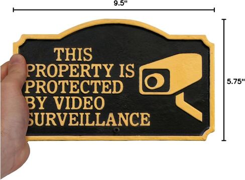 SmartSign 5.75 × 9.5 بوصة "هذه الخاصية محمية من خلال مراقبة الفيديو" لوحة بيانات GardenBoss مع حصة في العشب 18 بوصة ، 375 ملاب الألمنيوم الصدأ ، الأسود والذهبي ، مجموعة من 1 ، مصنوعة في الولايات المتحدة الأمريكية in Saudi Arabia