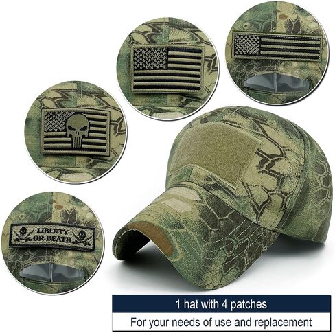 Tactical Military Mens Camo Baseball Hat with American Flag Skull Embroidery Patches for Hunting Women Patriotic Cap in Kuwait
