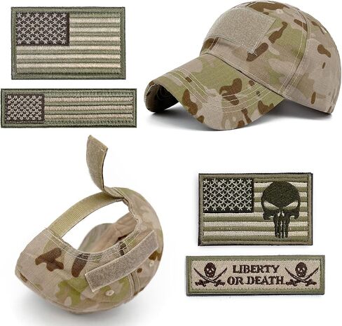 Tactical Military Mens Camo Baseball Hat with American Flag Skull Embroidery Patches for Hunting Women Patriotic Cap in Kuwait