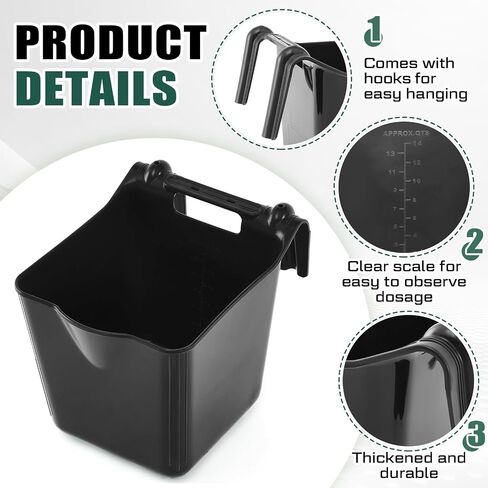 Marsui 4 Pack 15 Quart Plastic Hook Over Feeder, Mountable Livestock and Horse Feed Bucket, Horse Feed Bucket for Farm Field, Stalls, Pasture, Stable to Feed Horses Sheep Cattle Cows ETC in Saudi Arabia