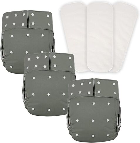 6Pcs Microfiber Reusable Diaper Inserts for Adult Cloth Diapers, Washable Disability Diaper Inserts for Incontinence Care, 4 Layers Microfiber Pad (6 Pack Inserts-L) in Saudi Arabia