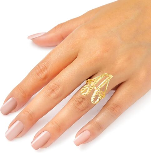 Floreo 10K Gold Gold A-Z Extra Extra Fricsive Leate Ring Orner Ring in Kuwait