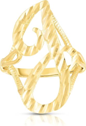 Floreo 10K Gold Gold A-Z Extra Extra Fricsive Leate Ring Orner Ring in Kuwait
