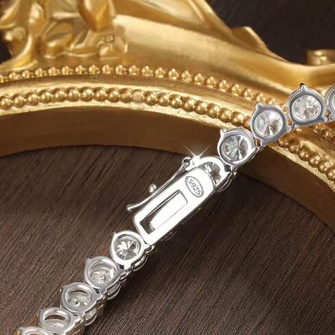 3 قلادة تنس مويسانيت ، 11.20-58.00CT د اللون VVS1 S925 Sterling Silver Wedding Moissanite Tennis Netnis for Women Men in Kuwait