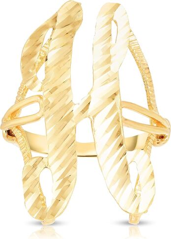 Floreo 10K Gold Gold A-Z Extra Extra Fricsive Leate Ring Orner Ring in Kuwait