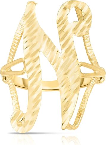 Floreo 10K Gold Gold A-Z Extra Extra Fricsive Leate Ring Orner Ring in Kuwait