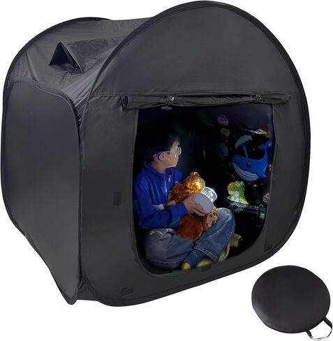 Sensory Tent for Kids & Adults with CPC Certification - Large Size 47x47x47in Sensory Calm Corner Helps Autism, ADHD, SPD Children Relax, Reduce Anxiety - Pop-up Blackout Hideout Play Tent in Saudi Arabia