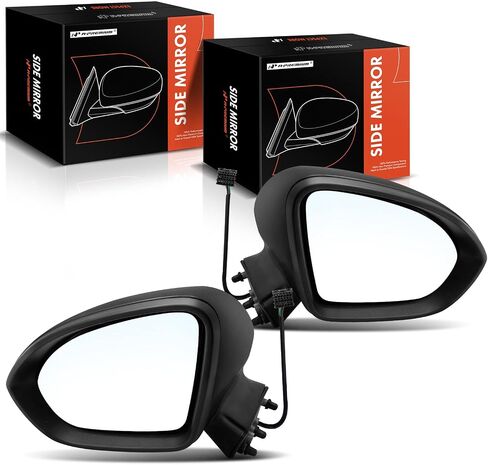 A -Premium Side Power Power Mirror - متوافقة مع Chevrolet Cruze 2016 2017 2018 2019 - Manual Loving Black Outside View View - استبدل# 19353644 in Kuwait