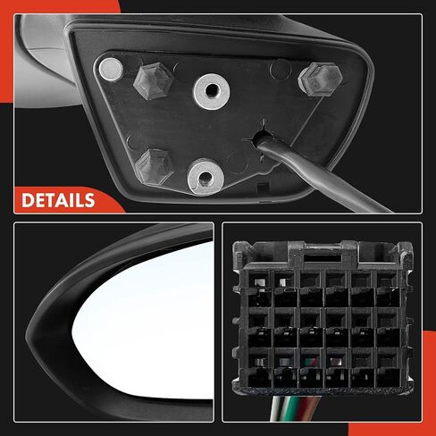 A -Premium Side Power Power Mirror - متوافقة مع Chevrolet Cruze 2016 2017 2018 2019 - Manual Loving Black Outside View View - استبدل# 19353644 in Kuwait
