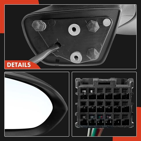 A -Premium Side Power Power Mirror - متوافقة مع Chevrolet Cruze 2016 2017 2018 2019 - Manual Loving Black Outside View View - استبدل# 19353644 in Kuwait
