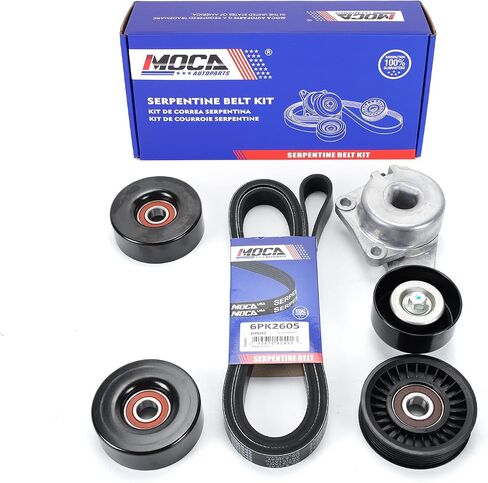 طقم مكون Moca Serpentine Belt Component Fit 09-10 لـ Mercury Mountainkeer 4.6L ، 09-14 لـ Ford Expedition 5.4L ، 06-10 for Ford Explorer V8 4.6L ، 08-10 for Ford F150 Truck V8 4.6L in Saudi Arabia