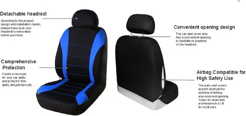 AUTO HIGH Car Seat Covers for Front Seats Only, Blue Breathable Mesh Automotive Vehicle Seat Protectors, Universal Fit for Auto Truck Van SUV in Saudi Arabia