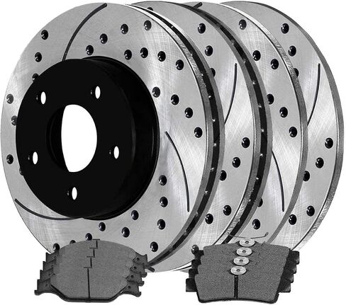 Autoshack Brake Kit Platection for 1999-2004 Ford Mustang 3.8L 3.9L 4.6L V6 V8 RWD الخلفية الأمامية المليئة بالخلفية المغطاة بالقرص الإلكترونية المغطى بالقرص السيراميك SCD627PR64013 in Kuwait