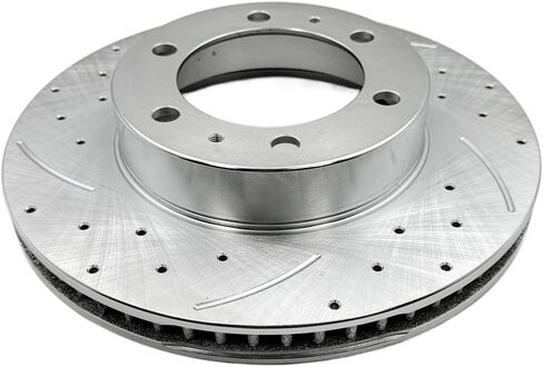 Front Replacement Brake Rotors Kit for 2003-2009 4Runner, 2005-2021 Tacoma, 2007-2014 FJ-CRUISER, Drilled Slotted Brake Rotors & Ceramic Brake Pads (31327 D976) in Saudi Arabia
