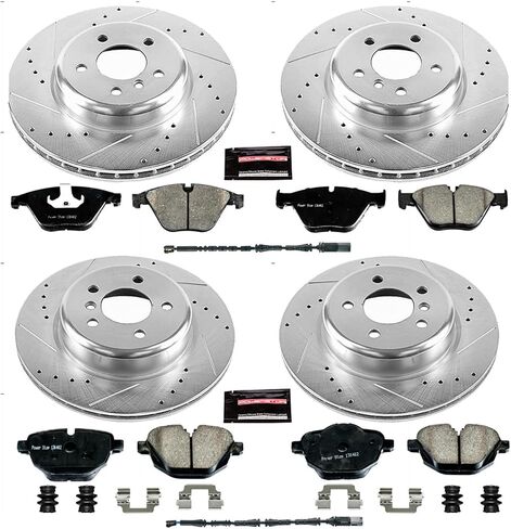 Power Stop K6023 الأمامي والخلفي Z23 ألياف الكربون ألياف الكربون مع مجموعة فرامل فرامل فرامل محفورة من أجل BMW 535D ، 535D XDRIVE 535I ، 535I XDrive ActiveHybrid5 [تطبيق محدد] in Saudi Arabia
