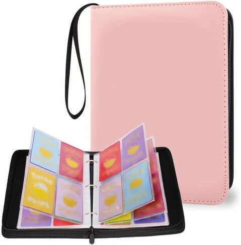 Auleep PU Baseball Sports Game Trading Card Binder 4 Pockets 520 Cards Collection for Kids Boys Girls ، Easy Carry Diy Stickers ، ألبوم بطاقات تحميل أعلى قابلة للإزالة لـ Yoto TCG ، MTG Cards in Kuwait