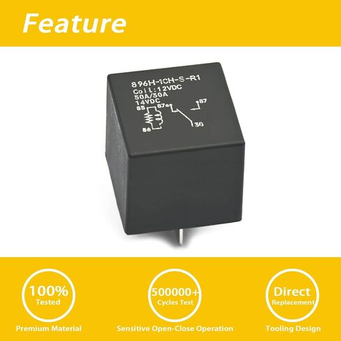 Fit for Song Chuan 896H-1CH-S-R1 Relay, 12VDC 50A Automotive Relays in Saudi Arabia