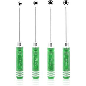 4 Pieces Hex Screw Driver Set 1.5mm 2.0mm 2.5mm 3.0mm Allen Wrench Keys Screwdriver Kit RC Repair Tools for Traxxas RC Car Drone Multi-Axis Helicopter Arrma Axial Losi Redcat Racing (Blue) in Kuwait