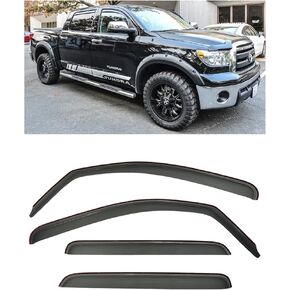 Replacement for 2007-2021 Toyota Tundra Crew Max | EOS Visors in-Channel Style Smoke Tinted Side Window Vents Rain Guard Deflectors in Saudi Arabia