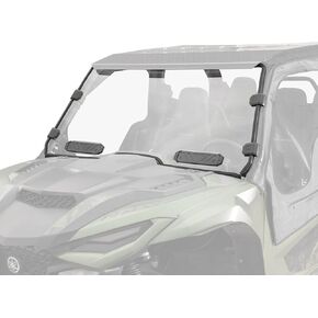 SuperATV Vented Full Windshield Compatible with 2021+ Yamaha Wolverine RMAX 2 / RMAX 4 | 1/4" Polycarbonate | Fully Closed, Half-Open, or Fully Open Positions | Includes Pre-installed Bulb Seal in Saudi Arabia