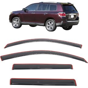 IKON MOTORSPORTS in Channel Window Visors Compatible with 2008-2013 Toyota Highlander & Highlander Hybrid, Slim Style Acrylic Smoke Rain Guards, Side Window Wind Deflectors 4PCS in Saudi Arabia