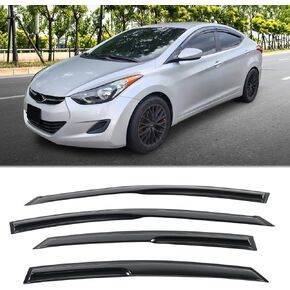 FREEMOTOR802 Tape-on Window Visors Compatible with 2011-2016 Hyundai Elantra, Side Wind Deflectors Rain Guards Vent Visors, Mugen Style Smoke Tinted Acrylic 4 Pieces in Saudi Arabia
