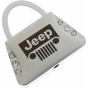 Jeep Grille Logo Metal Purse Shape Crystal Diamond Bling Key Chain Ring in Saudi Arabia