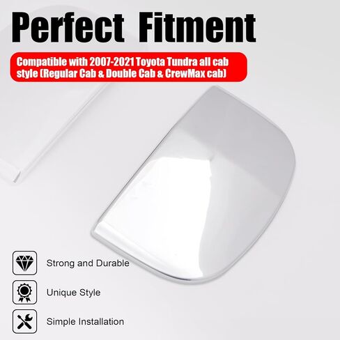 Ikon Motorsports Crome Side Mirror Cover متوافقة مع 2007-2021 Toyota Tundra All Style (CAB و Double Cab & Crewmax Cab) ، غطاء مرآة الرؤية الخلفية ، 2 PCS in Saudi Arabia
