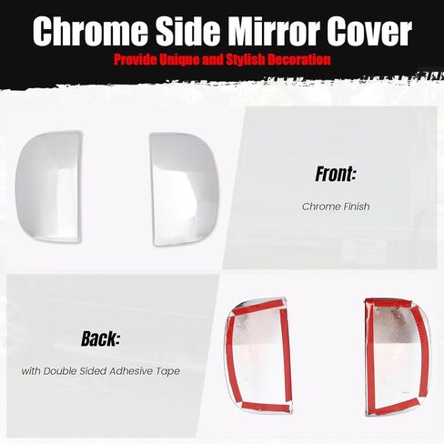 Ikon Motorsports Crome Side Mirror Cover متوافقة مع 2007-2021 Toyota Tundra All Style (CAB و Double Cab & Crewmax Cab) ، غطاء مرآة الرؤية الخلفية ، 2 PCS in Saudi Arabia