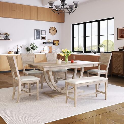 Ball & Cast Dining Table Set for 4 with 4 X-Back Chairs,5-Piece Wooden Living Room Furniture W/ 44.5" Rectangle Kitchen Desk,for Small Space,Apartment,Dining Room,Grey in Kuwait