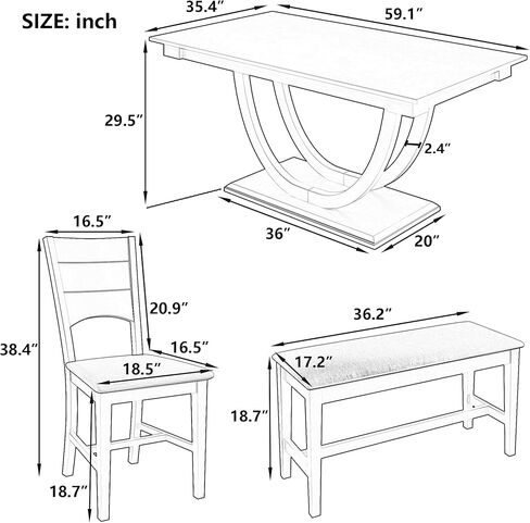 Ball & Cast Dining Table Set for 4 with 4 X-Back Chairs,5-Piece Wooden Living Room Furniture W/ 44.5" Rectangle Kitchen Desk,for Small Space,Apartment,Dining Room,Grey in Kuwait