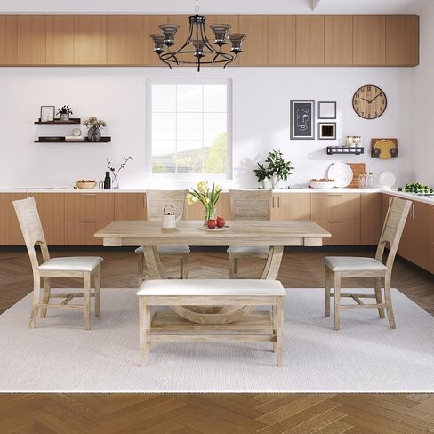Ball & Cast Dining Table Set for 4 with 4 X-Back Chairs,5-Piece Wooden Living Room Furniture W/ 44.5" Rectangle Kitchen Desk,for Small Space,Apartment,Dining Room,Grey in Kuwait
