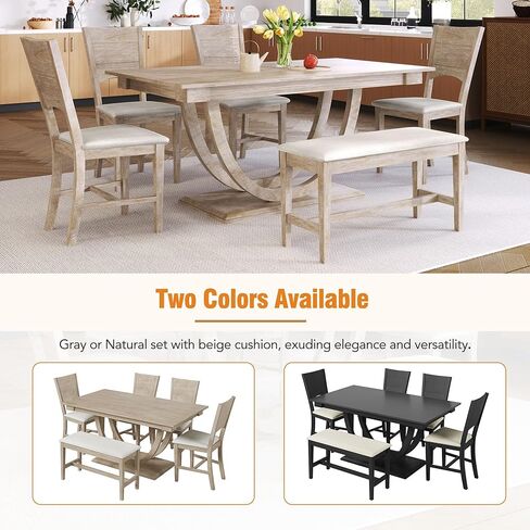 Ball & Cast Dining Table Set for 4 with 4 X-Back Chairs,5-Piece Wooden Living Room Furniture W/ 44.5" Rectangle Kitchen Desk,for Small Space,Apartment,Dining Room,Grey in Kuwait