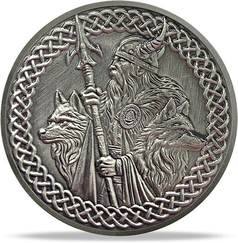 Odin Norse Challenge Coin - Viking God Design with Runes and Valknut Symbol - Nordic Collectible for Strength, Wisdom, and Protection in Norse Mythology in Kuwait