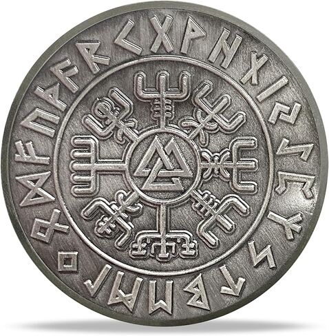 Odin Norse Challenge Coin - Viking God Design with Runes and Valknut Symbol - Nordic Collectible for Strength, Wisdom, and Protection in Norse Mythology in Kuwait