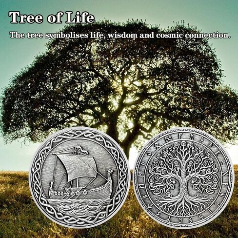 Odin Norse Challenge Coin - Viking God Design with Runes and Valknut Symbol - Nordic Collectible for Strength, Wisdom, and Protection in Norse Mythology in Kuwait