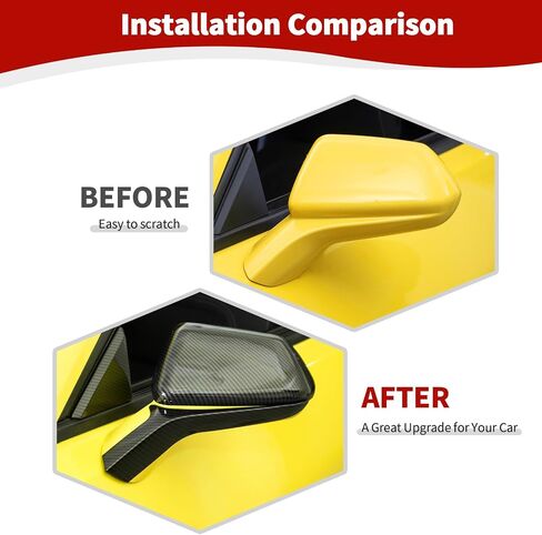 RT-TCZ لـ Camaro Carbon Carbon Side Mirror Cover Trim for Chevrolet Camaro 2017 Up Black Carbon Lipe Expensities 2pcs in Kuwait