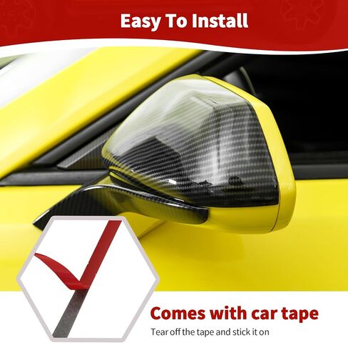 RT-TCZ لـ Camaro Carbon Carbon Side Mirror Cover Trim for Chevrolet Camaro 2017 Up Black Carbon Lipe Expensities 2pcs in Kuwait