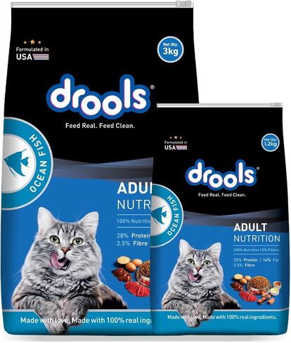 Drools Kitten Dry Cat Food Ocean Fish, 8.82lb (6.62lb + 2.21lb Free) – Sardine, Mackerel, Omega Fatty Acids for Growth, Health, Skin, Coat & Urinary Health in Saudi Arabia