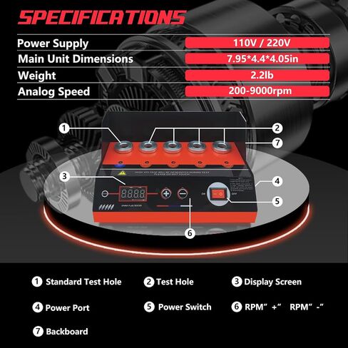 Spark Plug Tester, 5 Holes Test Spark Plug Tool, Car Motorcycle Engine Ignition Tester 0 to 9000 RPM Spark Tester Socket with Digital Display ST500Pro in Saudi Arabia