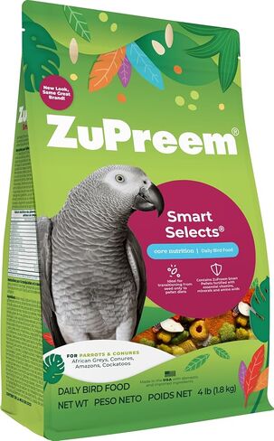ZuPreem FruitBlend Bird Pellets, Daily Bird Food for Parrot, Conure, Caique, African Grey, Eclectus, Small Cockatoo, Core Nutrition for Medium Large Birds, Parrot Food (M/L, 3.5 lb) in Kuwait