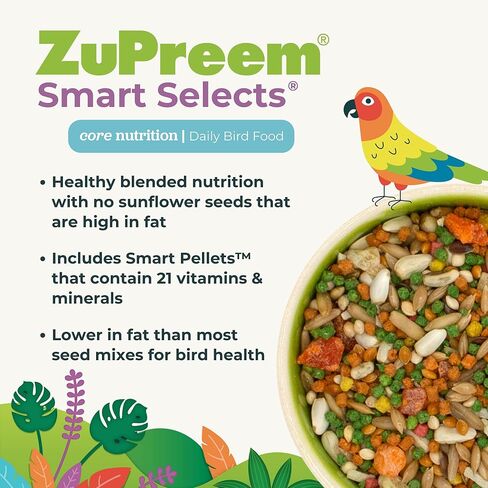 ZuPreem FruitBlend Bird Pellets, Daily Bird Food for Parrot, Conure, Caique, African Grey, Eclectus, Small Cockatoo, Core Nutrition for Medium Large Birds, Parrot Food (M/L, 3.5 lb) in Kuwait