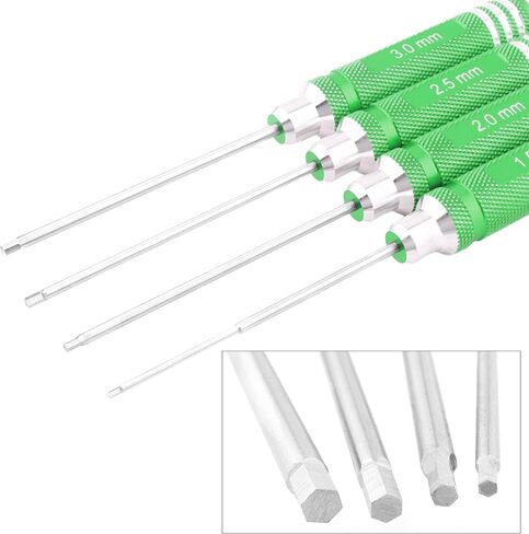 4 Pieces Hex Screw Driver Set 1.5mm 2.0mm 2.5mm 3.0mm Allen Wrench Keys Screwdriver Kit RC Repair Tools for Traxxas RC Car Drone Multi-Axis Helicopter Arrma Axial Losi Redcat Racing (Blue) in Kuwait