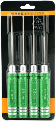 4 Pieces Hex Screw Driver Set 1.5mm 2.0mm 2.5mm 3.0mm Allen Wrench Keys Screwdriver Kit RC Repair Tools for Traxxas RC Car Drone Multi-Axis Helicopter Arrma Axial Losi Redcat Racing (Blue) in Kuwait