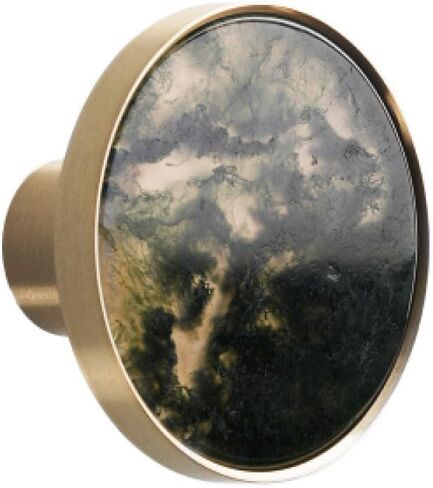 Handle knobs , Cabinet Drawer Handle, Cabinet Pulls, Natural Stone Solid Brass Handles for Cabinets and Drawers Cupboard Knobs Furniture Cabinet Handle Pull Wall Decor Hook,Baiyu,(Lanwenshi42mm,With h in Saudi Arabia