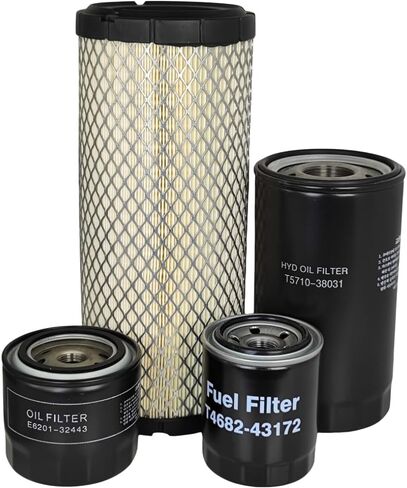 Maintenance Service Filter Compatible with Kioti Gear Drive Tractor DK45S DK45SC DK55 DK55C Air Fuel Hydraulic Oil Filter Set T5710-38031 E6201-32443 E7230-11081 T4682-43172 in Saudi Arabia