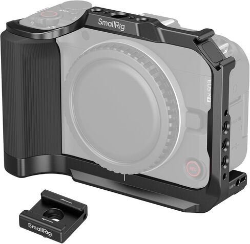 SmallRig R50 V Camera Cage for Canon R50V, Built-in Ergonomic Silicone Grip, QR Plate for Arca, 1/4"-20 Threaded Hole, 3/8"-16 Holes for ARRI, Cold Shoe, QD Sockets, Vertical Shooting(Silver)-5428 in Saudi Arabia