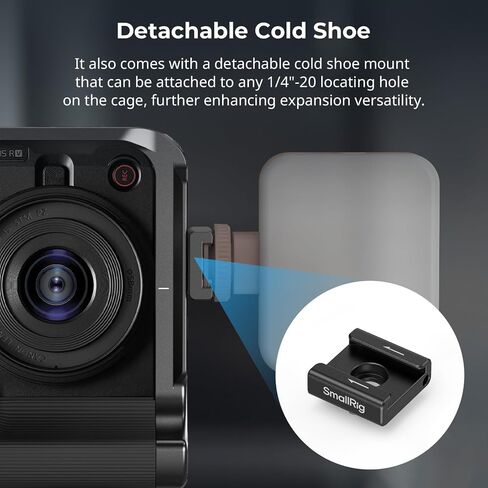 SmallRig R50 V Camera Cage for Canon R50V, Built-in Ergonomic Silicone Grip, QR Plate for Arca, 1/4"-20 Threaded Hole, 3/8"-16 Holes for ARRI, Cold Shoe, QD Sockets, Vertical Shooting(Silver)-5428 in Saudi Arabia