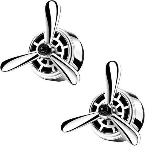 Car Air Freshener Outlet Clip, Stylish Propeller Dashboard Air Vent Trim Clips, Air-Driven Fragrance Diffuser, Creative Automotive Interior Decoration Accessories for Women Men (Black, 2PCS) in Saudi Arabia